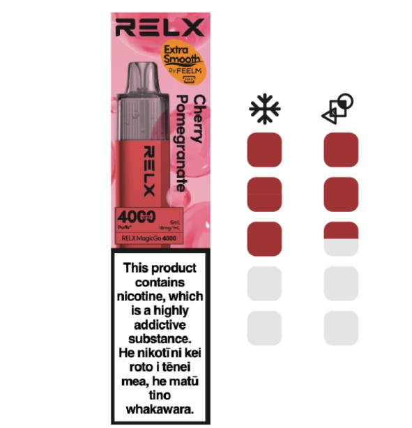 RELX MagicGo 4000 使い捨てベイプ - 桜ザクロ：大人の上品な果実が奏でる、旅するような味わい