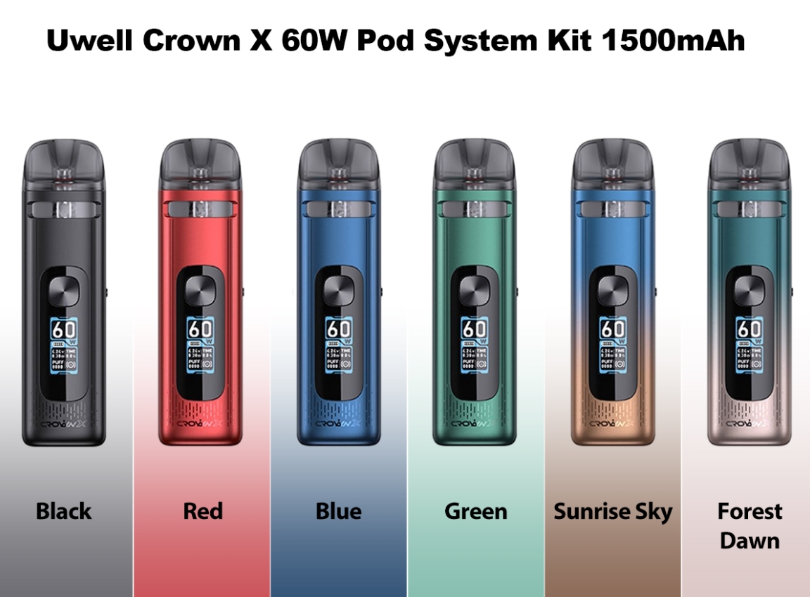 UWELL Crown X Kit (Pod System) - 緑：2025年の日本の電子タバコ市場を彩る新たなスタイル