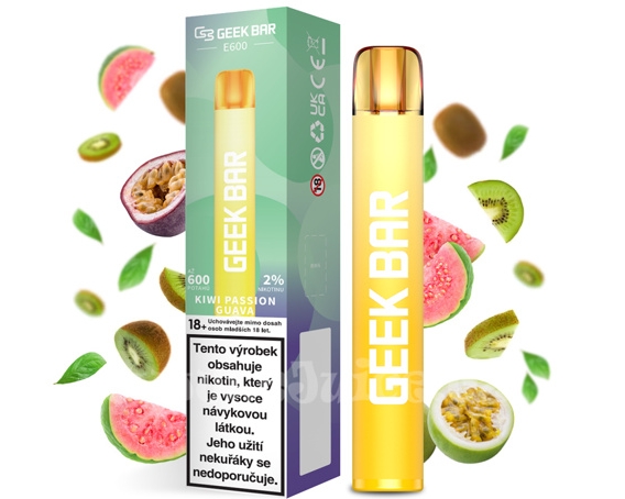 究極のフルーツ・エスケープ：Geek Bar e600 使い捨てベイプ - キウイパッショングアバ